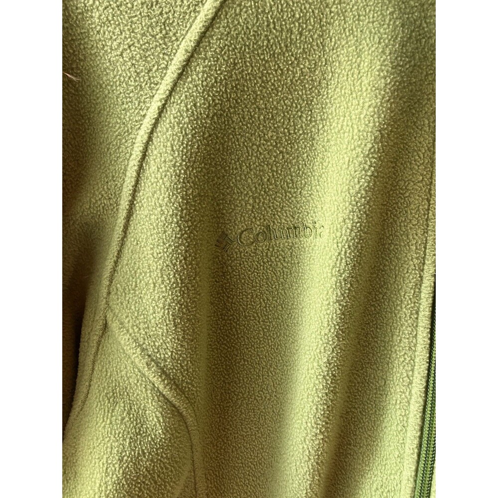 Columbia Full Zip Fleece Jacket Women's Sz M Lime Green‎ Full Zip Logo Gorpcore - Picture 2 of 13